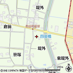 愛知県愛西市四会町堤外周辺の地図