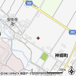 滋賀県東近江市神郷町周辺の地図