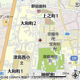 愛知県津島市中之町68-3周辺の地図