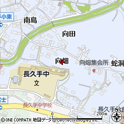 愛知県長久手市岩作向畑周辺の地図