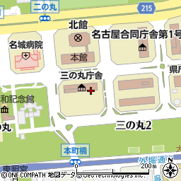 愛知県名古屋市中区三の丸周辺の地図