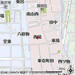 愛知県あま市小橋方西境周辺の地図
