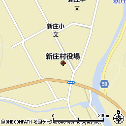 岡山県真庭郡新庄村周辺の地図