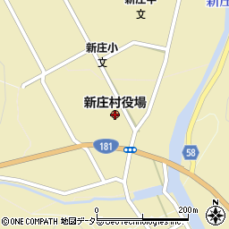 岡山県真庭郡新庄村周辺の地図