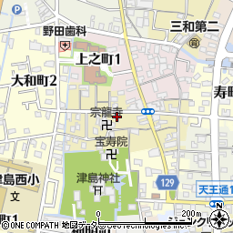 愛知県津島市中之町58周辺の地図