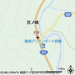 愛知県豊根村（北設楽郡）坂宇場（宮ノ嶋）周辺の地図