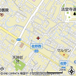 滋賀県東近江市佐野町582-1周辺の地図