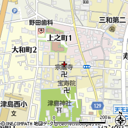 愛知県津島市中之町72-10周辺の地図