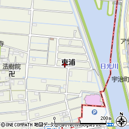 愛知県愛西市諸桑町東浦周辺の地図
