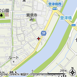愛知県あま市下萱津蓮池1周辺の地図