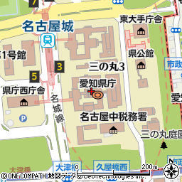 愛知県庁教育委員会事務局教職員課小中学校　人事周辺の地図