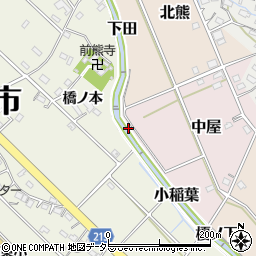 愛知県長久手市小稲葉周辺の地図