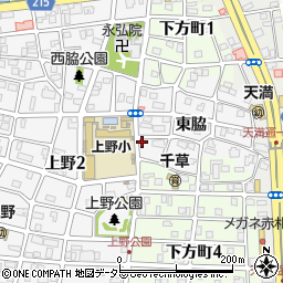 名鉄協商上野小学校東駐車場周辺の地図