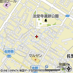 滋賀県東近江市佐野町周辺の地図