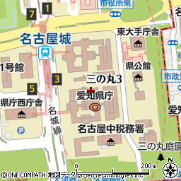 愛知県庁内郵便局周辺の地図