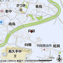 愛知県長久手市岩作向田周辺の地図