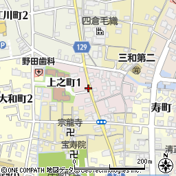 愛知県津島市上之町周辺の地図