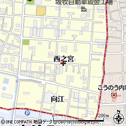 愛知県あま市坂牧西之宮周辺の地図
