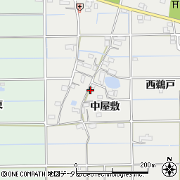 愛知県愛西市戸倉町中屋敷周辺の地図