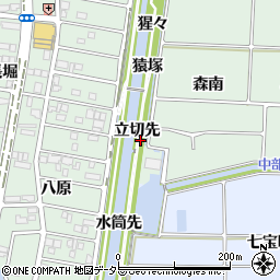 愛知県あま市篠田立切先周辺の地図