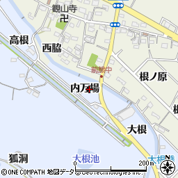 愛知県長久手市岩作（内万場）周辺の地図