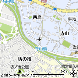 愛知県長久手市岩作西島19周辺の地図