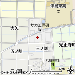 愛知県津島市椿市町三ノ割周辺の地図