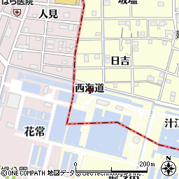愛知県あま市坂牧西海道周辺の地図