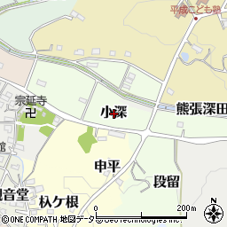 愛知県長久手市小深周辺の地図