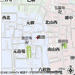 愛知県あま市乙之子東出周辺の地図