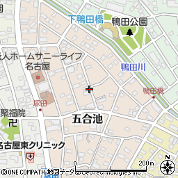 愛知県長久手市五合池周辺の地図