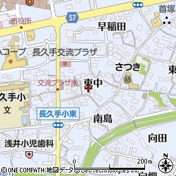 愛知県長久手市岩作（東中）周辺の地図