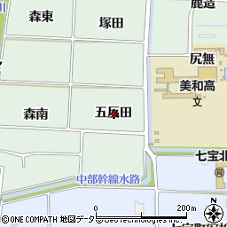 愛知県あま市篠田（五反田）周辺の地図