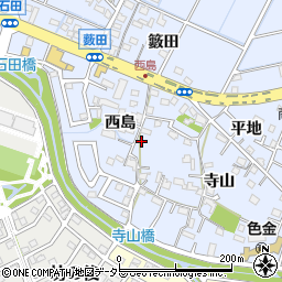 愛知県長久手市岩作西島44周辺の地図