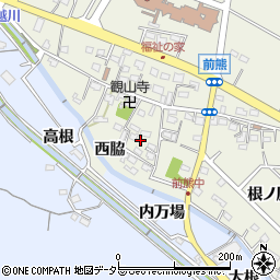 愛知県長久手市前熊西脇周辺の地図