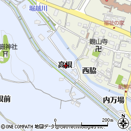 愛知県長久手市岩作高根周辺の地図
