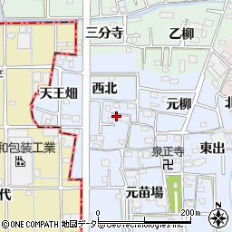 愛知県あま市乙之子西北周辺の地図