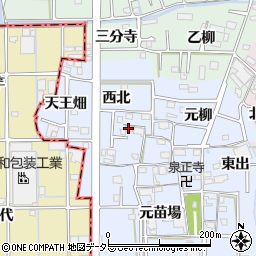 愛知県あま市乙之子（西北）周辺の地図