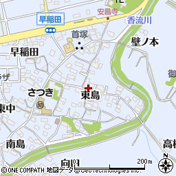 愛知県長久手市岩作東島周辺の地図