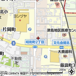 愛知県津島市昭和町周辺の地図
