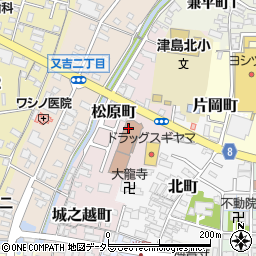 愛知県津島市松原町周辺の地図