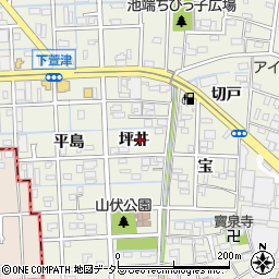 愛知県あま市下萱津坪井周辺の地図