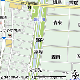 愛知県あま市篠田猩々周辺の地図