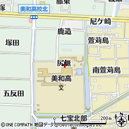 愛知県あま市篠田尻無周辺の地図