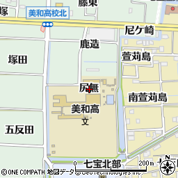 愛知県あま市篠田（尻無）周辺の地図