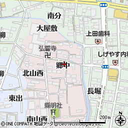 愛知県あま市小橋方郷中周辺の地図