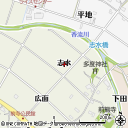愛知県長久手市前熊志水周辺の地図