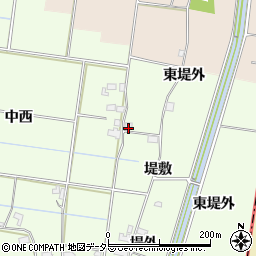 愛知県愛西市下一色町中西周辺の地図