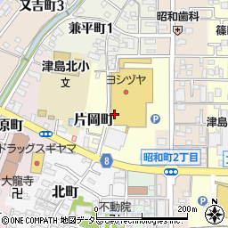 愛知県津島市片岡町周辺の地図