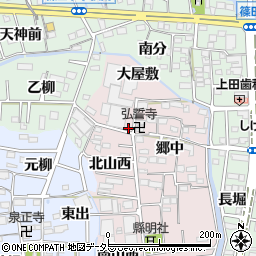 愛知県あま市小橋方寺西周辺の地図